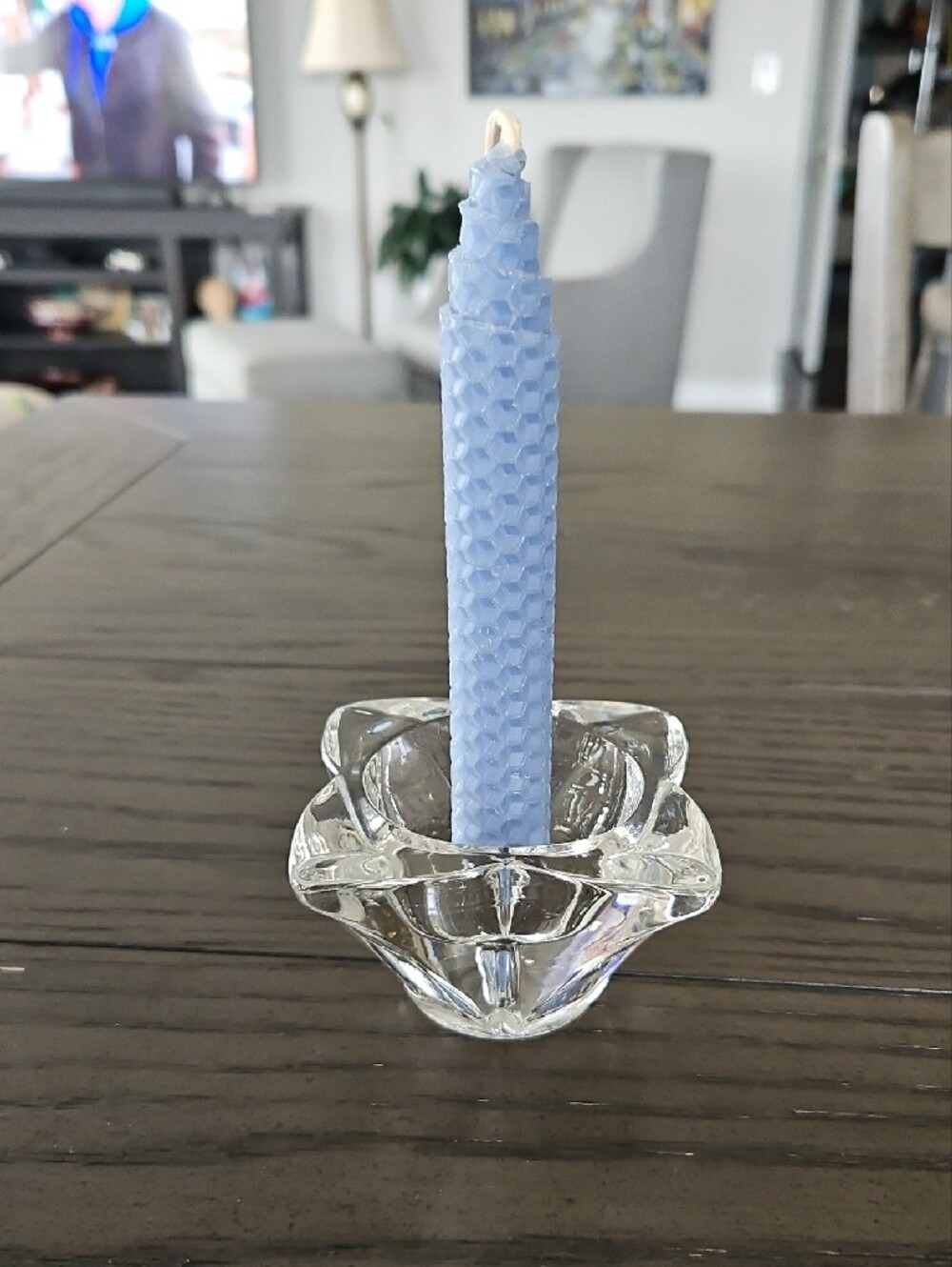 Clear Glass Pedal Candle  Holder
